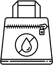 Secure zipper bag outline icon